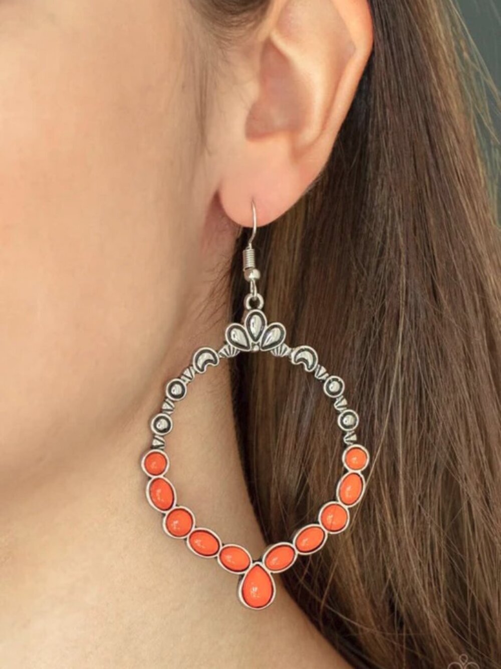Paparazzi Jewelry Accessories - Thai Treasures - Orange Earrings - Vintage